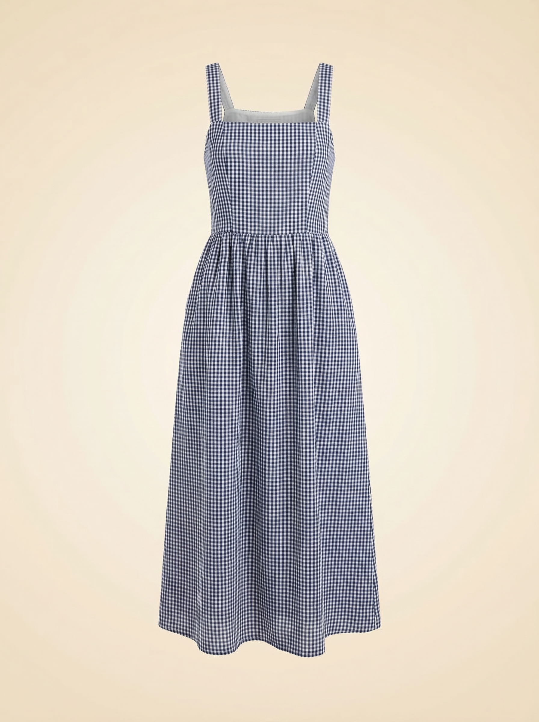 Emerson Fry Navy Gingham Jour Maxi Dress