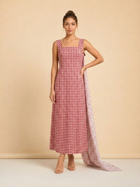 Social Wear Gingham model_front