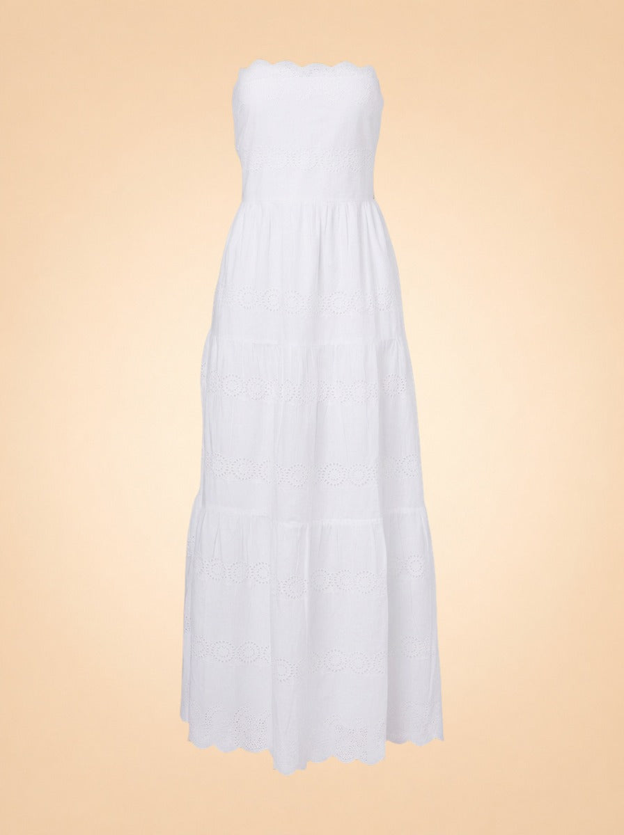 Sophie Broderie Anglaise Cotton Maxi Dress - front (flat)