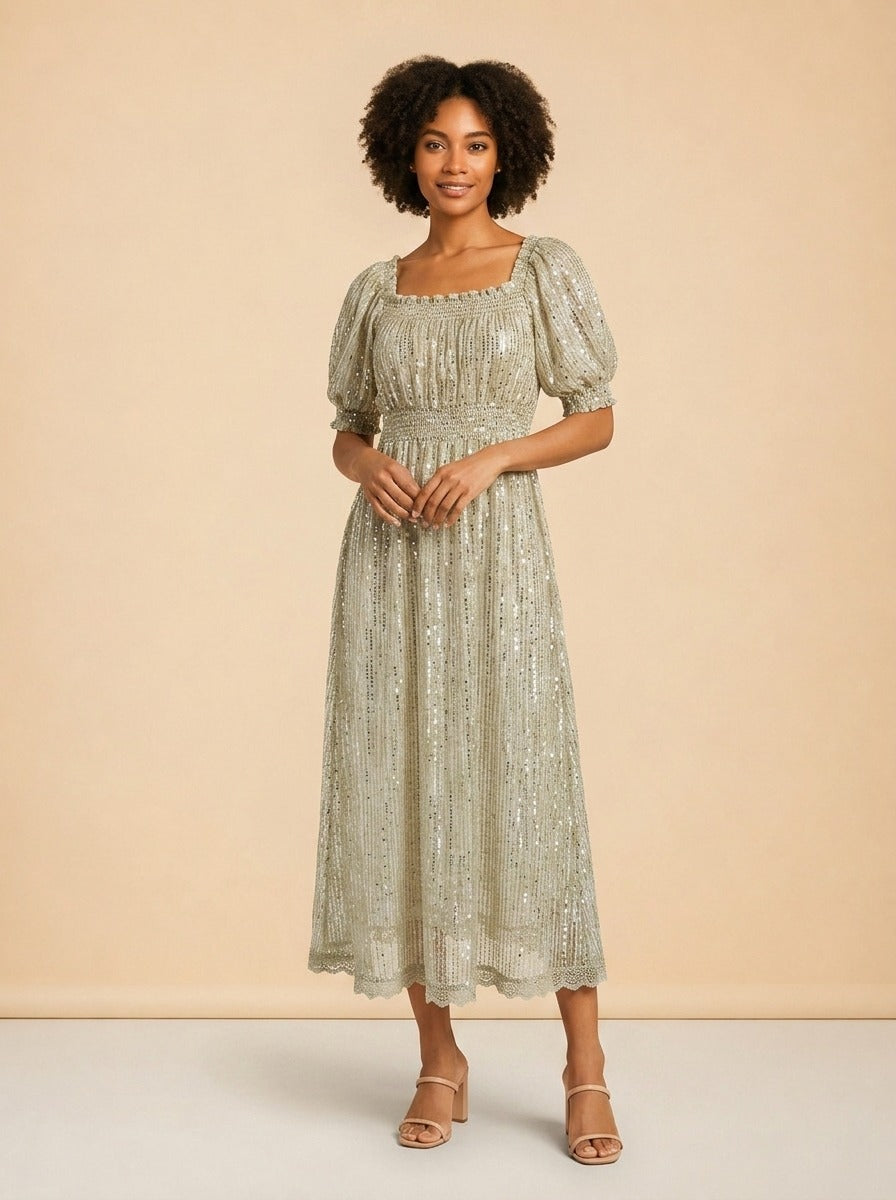 Sparkly see-through dress model_front