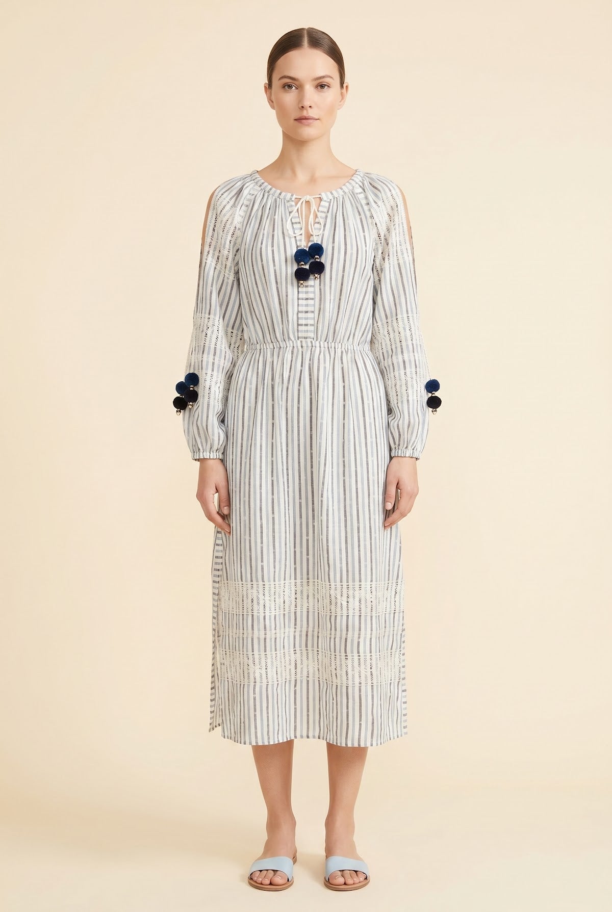 Striped Midi Length Dress