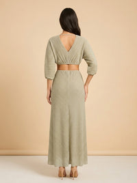 Stevie Pleated Cross-Over Maxi Dress