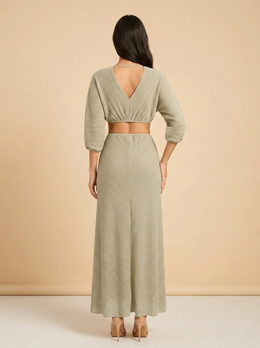 Stevie Pleated Cross-Over Maxi Dress