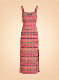 The Agnes Dress – Sunset Gingham ghost_front