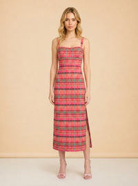 The Agnes Dress – Sunset Gingham model_front
