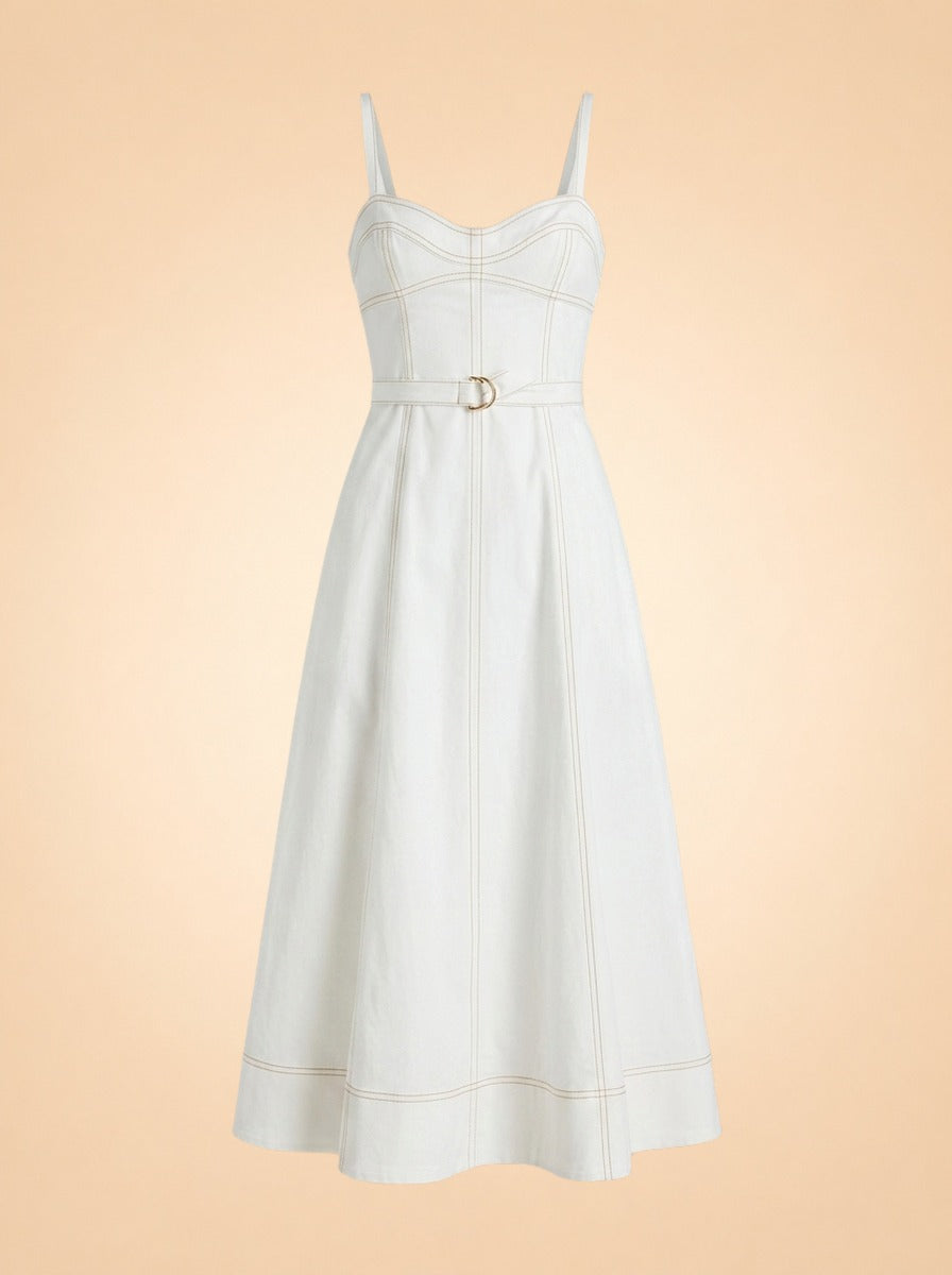 The Fiona Dress – Off White ghost_front