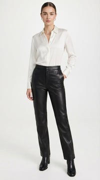 The Row Leather Pants styled on model