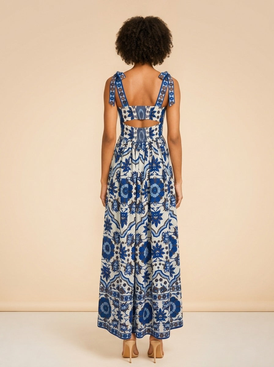 Tula Floral Cotton Poplin Maxi Dress