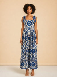 Tula Floral Cotton Poplin Maxi Dress