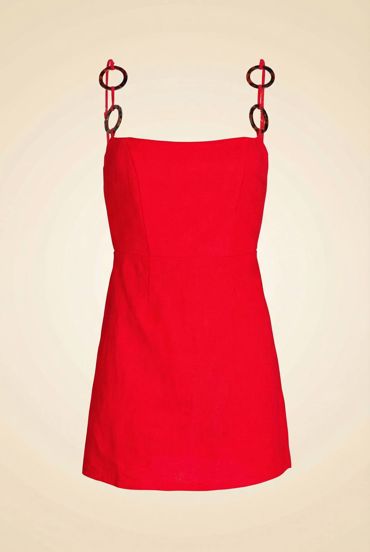 Rumer Bridget Ring Linen Mini Dress in Red