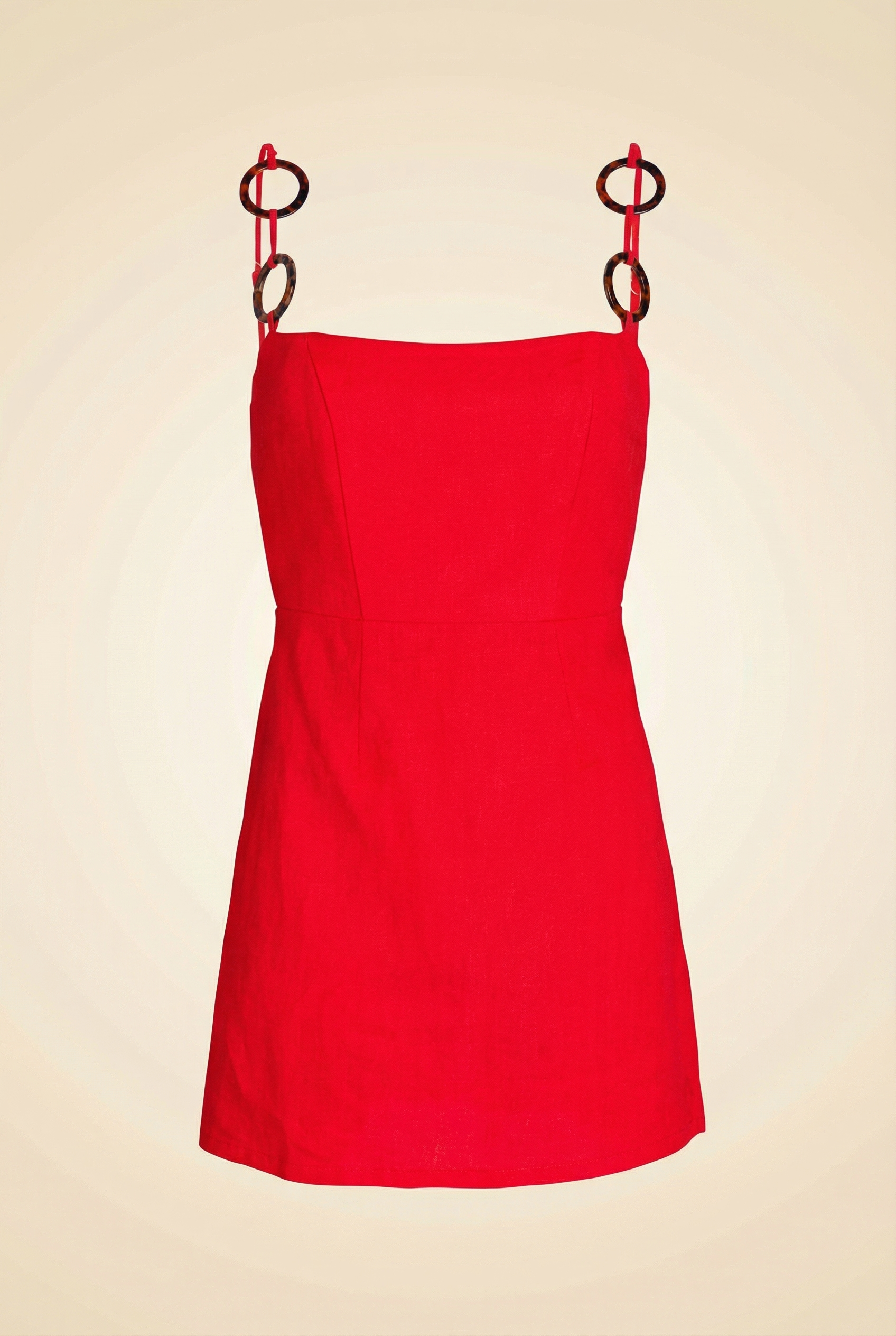 Rumer Bridget Ring Linen Mini Dress in Red