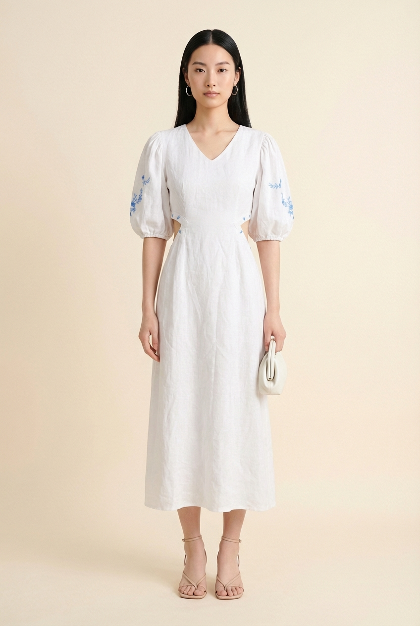 White Linen Dress
