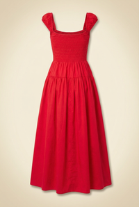Vivian Smoked Cotton Poplin Midi
