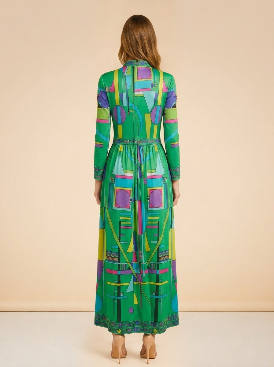 Vintage Green Dress model_back