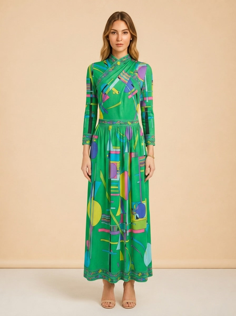 Vintage Green Dress model_front