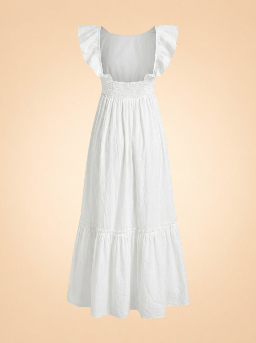 White Cotton Dress ghost_back