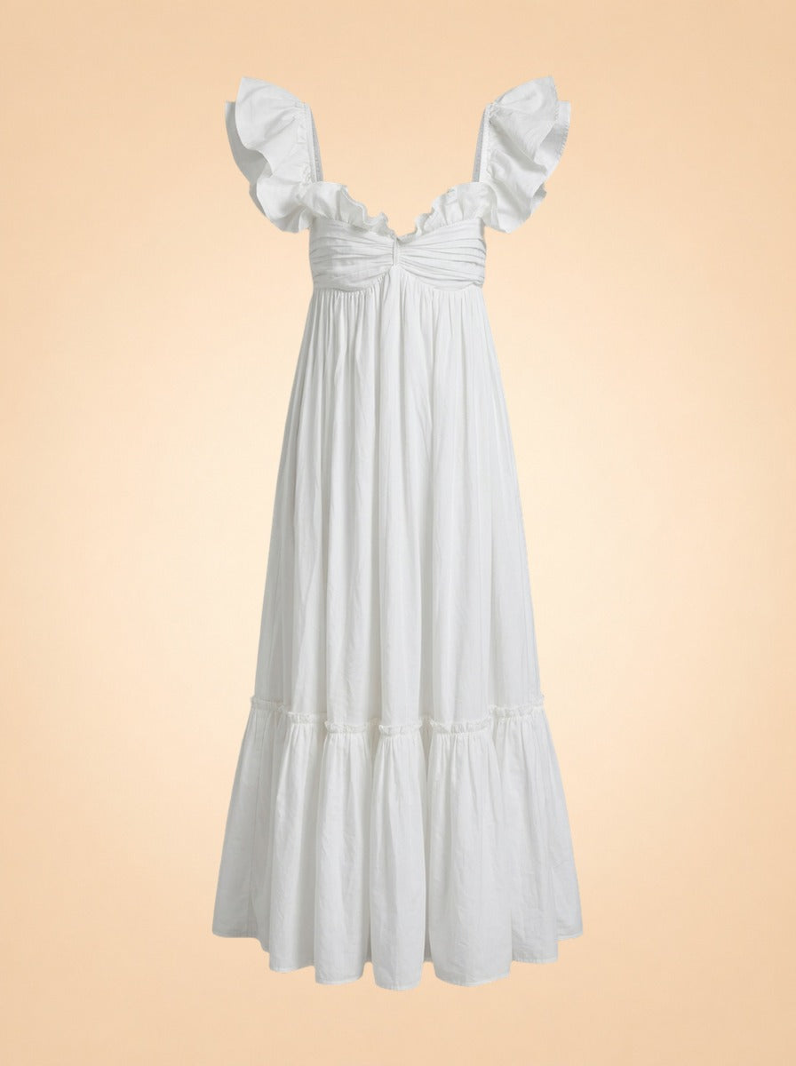White Cotton Dress ghost_front