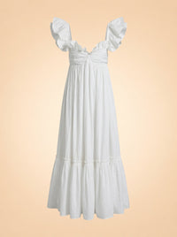 White Cotton Dress ghost_front