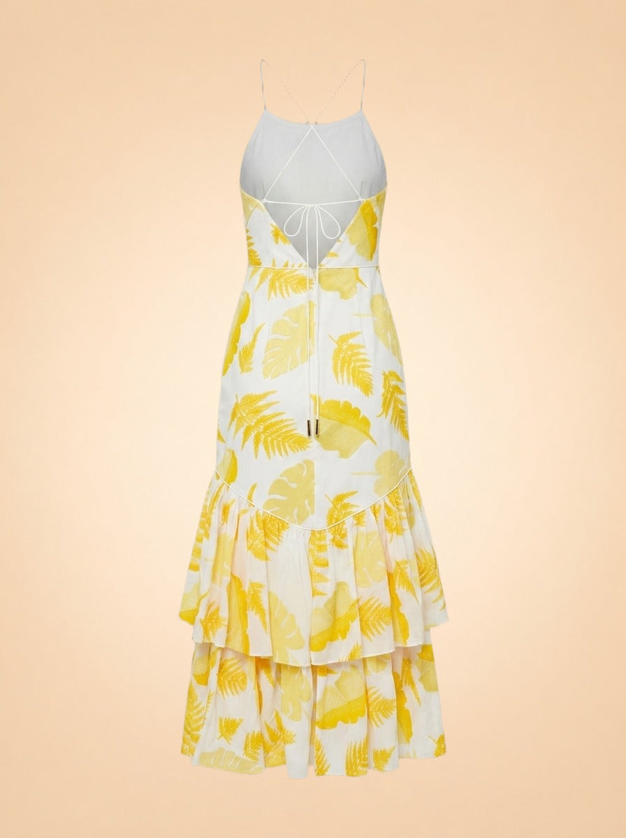 Wray Jacquard Cotton Tiered Dress