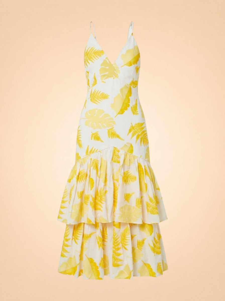 Wray Jacquard Cotton Tiered Dress