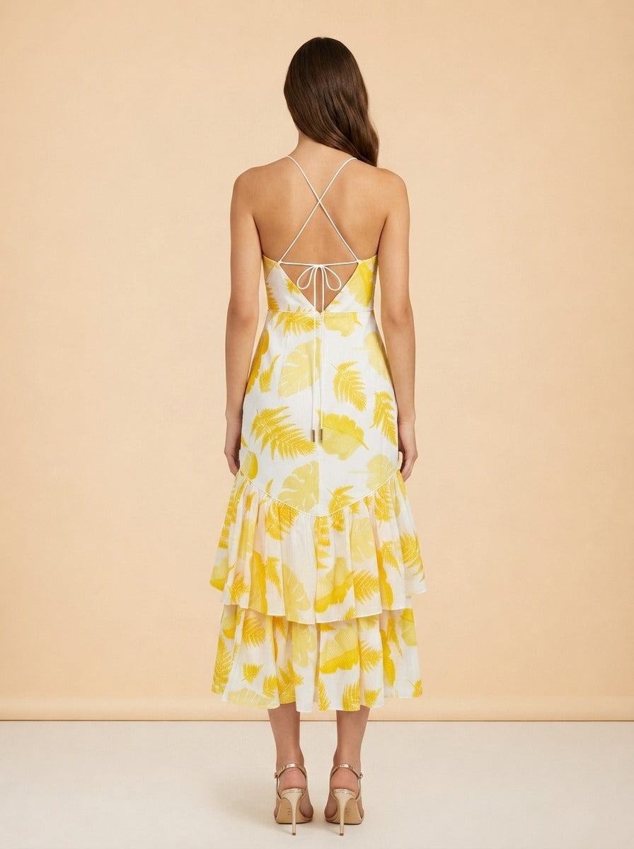 Wray Jacquard Cotton Tiered Dress