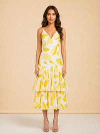 Wray Jacquard Cotton Tiered Dress
