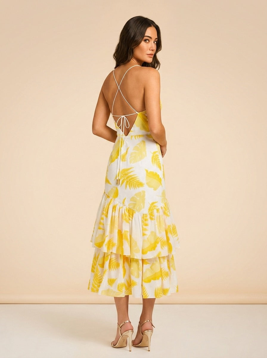 Wray Jacquard Cotton Tiered Dress