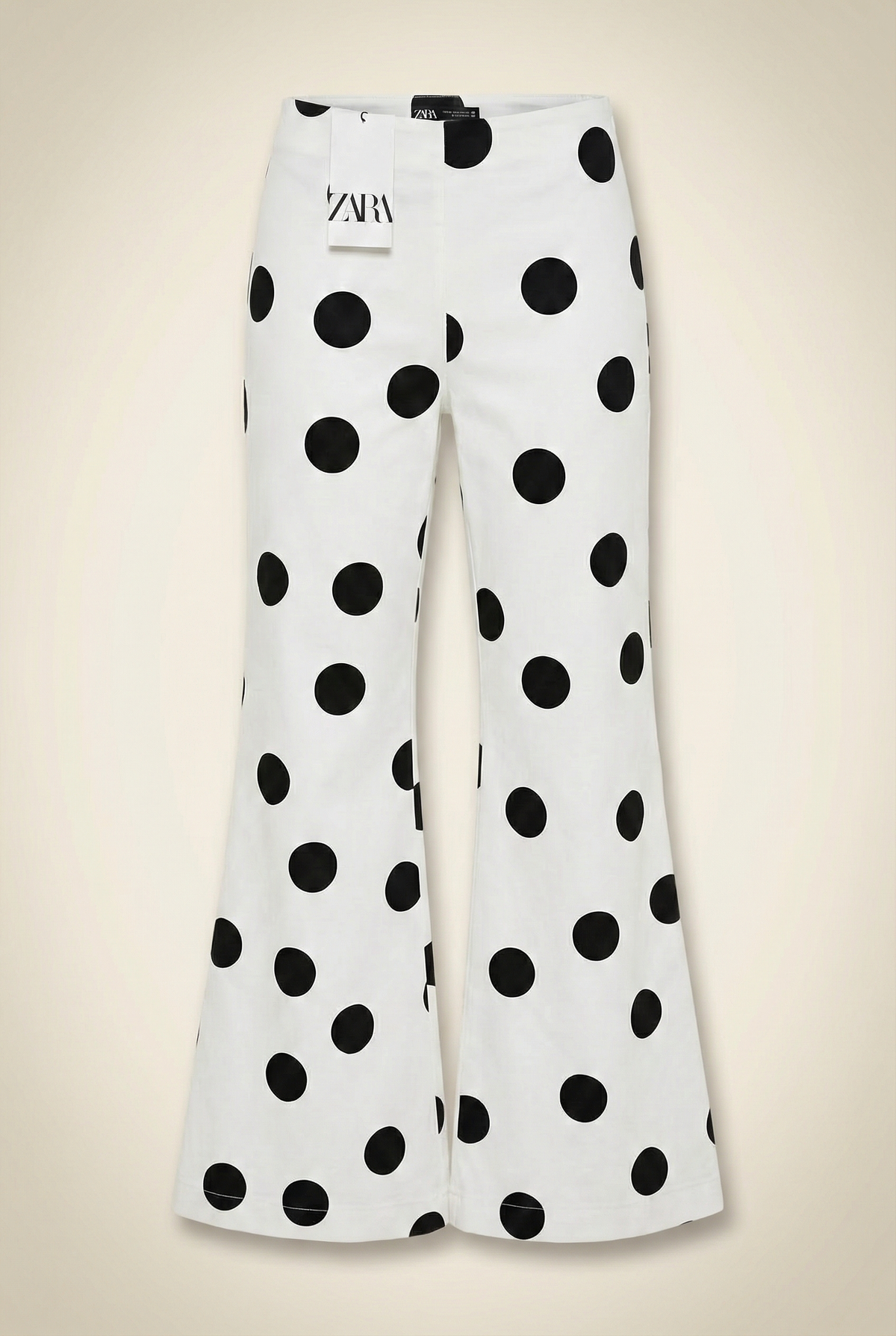 High Waisted Black and White Polka Dot Pants