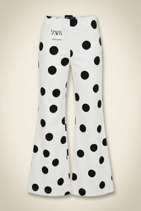 High Waisted Black and White Polka Dot Pants