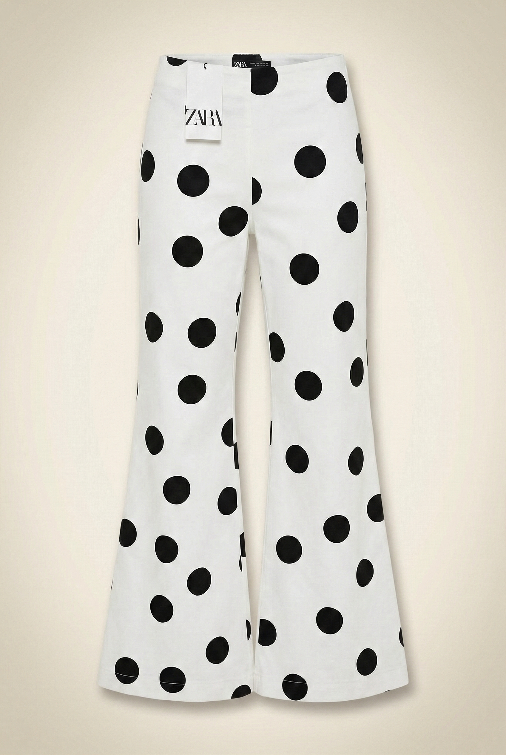High Waisted Black and White Polka Dot Pants