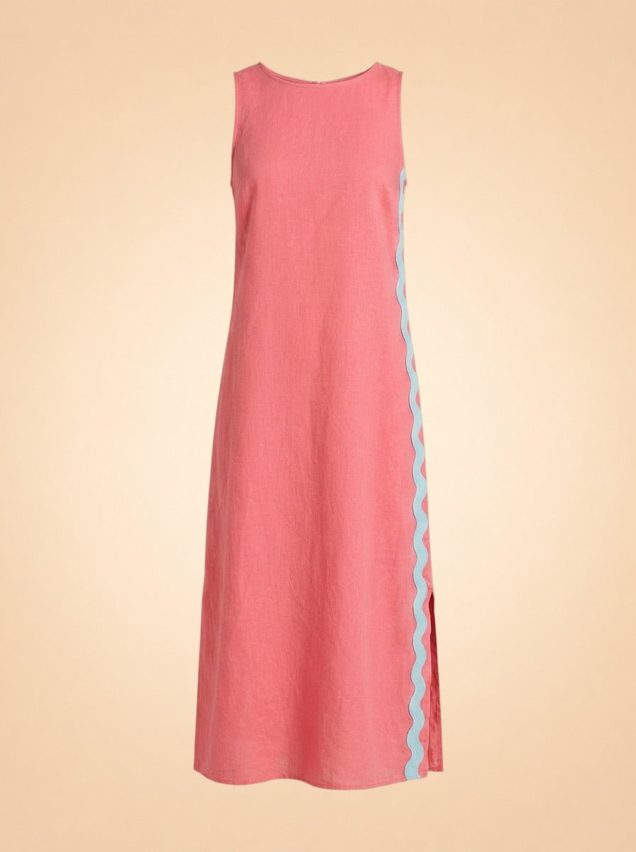 Zalia Side Stripe Maxi Dress by Southern Tide — front detail