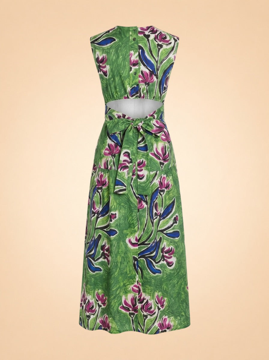 Zorina Tie-Detail Midi Dress ghost_back
