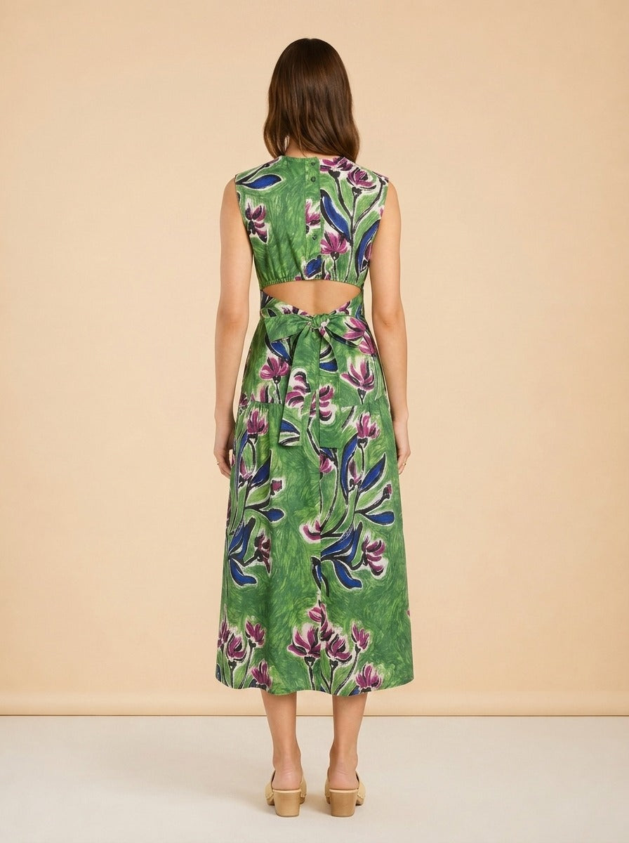 Zorina Tie-Detail Midi Dress model_back